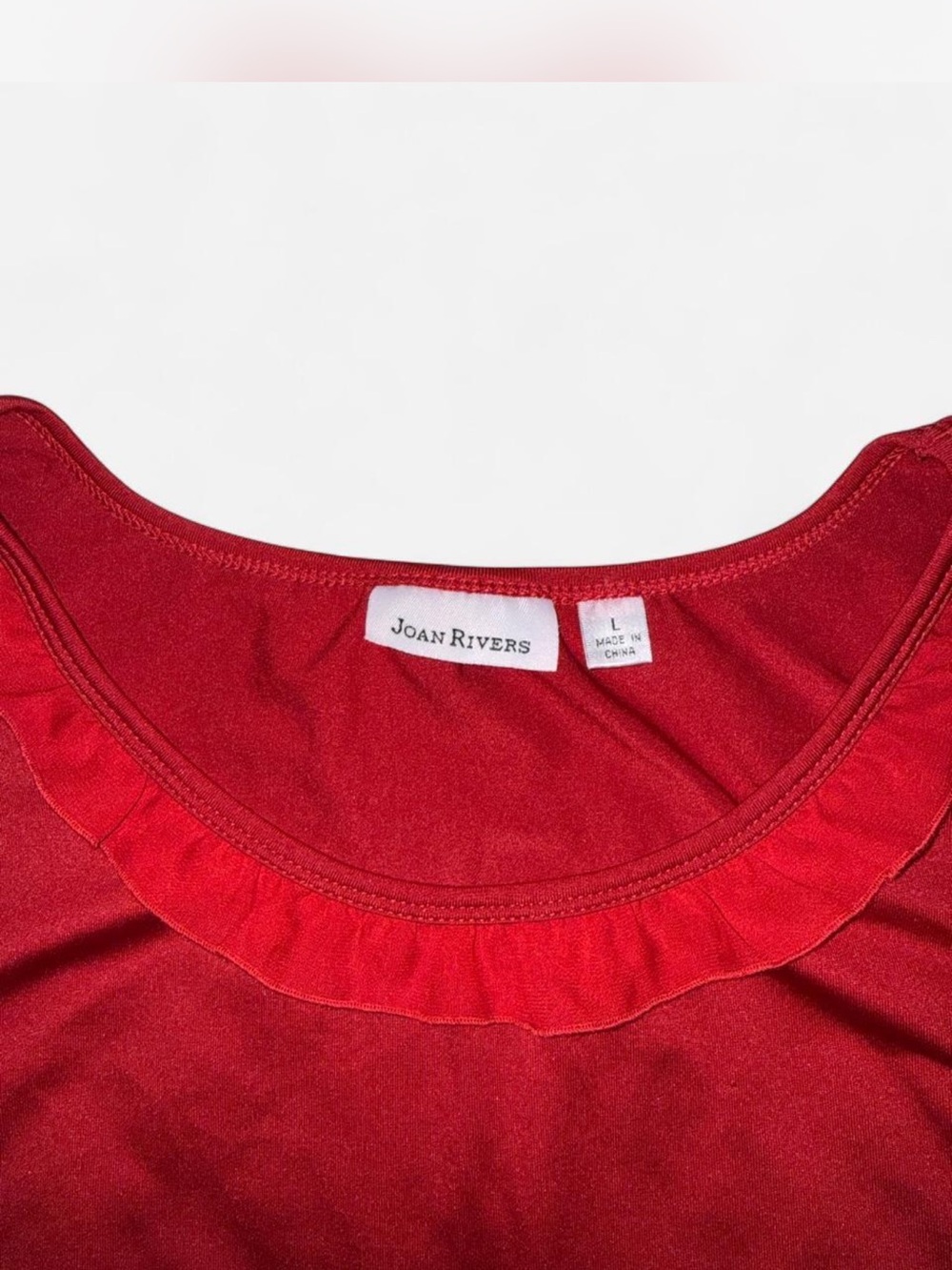 Joan Rivers Red Ruffle Neck Tank Top - Picture 2 of 3